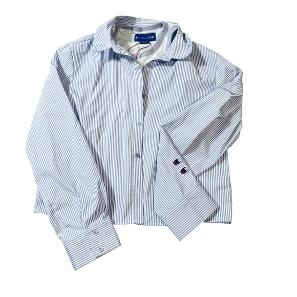 Other - NWT Zara x Champion Girl‎ 13-14 Button Long Sleeve Tank Purple White Ribbed Prep